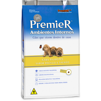 Premier Filhotes Ambientes Internos Frango e Salmão - 12 kg Premier Filhotes Ambientes Internos Frango e Salmão - 12 kg